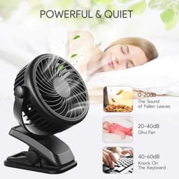 Draagbare Mini USB Ventilator met 2800 mAh, 360 Graden Rotatie en 3 Snelheden voor Slaapkamer en Kantoor — thumbnail 5