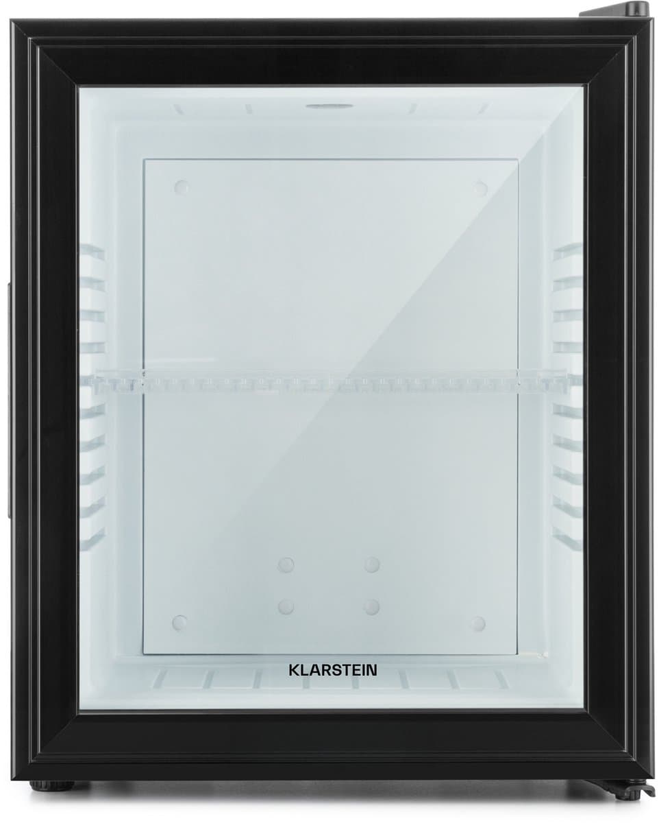 Klarstein Minibar Barmodel Koelkast - 24 Liter - glas - 0dB - Zwart - Minikoelkast - 5-15°C - voor Hotelkamer voor Kantoor - Stil Compact - Mini Fridge Kleine Koelkast Hotelkoelkast Drankkoeler Compact Koelkast — afbeelding 1