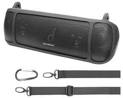 Siliconen hoes voor Bluetooth-luidspreker - Draagbare beschermhoes met karabijnhaak en schouderriem