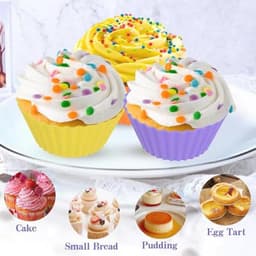 Set van 12 Siliconen Muffinvormen - Herbruikbare Anti-aanbak Bakvormen - Perfect voor Airfryer en Cupcakes — thumbnail 7