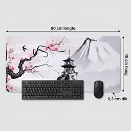 Grote Muismat 90x40 | Gaming Muismat | Wit | XXL | Antislip | Desktop Mat | Computer Mat | Blossom — thumbnail 5