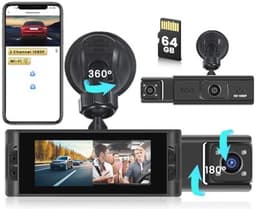 Draadloze WiFi Dashcam met 64 GB SD-kaart - FHD 1080P Auto Camera met Bewegingsdetectie en Loop-opname — thumbnail 1