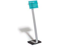 Durable 481823 Floor Stand Crystal Sign A4, rotatable from portrait to landscape format