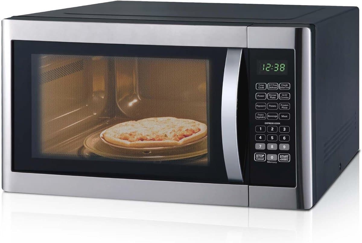 Grote Magnetron met Grill - 42 Liter Zetel met 1100W en 1400W, 11 Vermogensstanden en Automatische Menu's — afbeelding 1