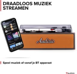 Retro platenspeler - Audizio Reno - Bluetooth platenspeler - LP speler met auto-stop - Koper — thumbnail 4