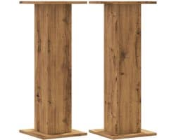 vidaXL - Speakerstandaards - 2 - st - 30x30x80 - cm - hout - artisanaal - eikenkleurig