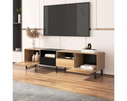 Lynly - tv-meubel, lowboard tv-tafel met opbergvakken en lades, tv kast - televisiekast - televisie meubel