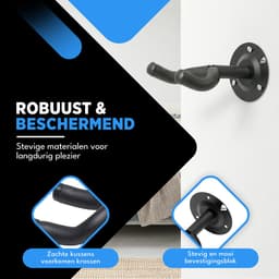 Finesse Gitaar Muurbeugel - met Plectrums - Wandbeugel - Gitaarstandaard — thumbnail 3