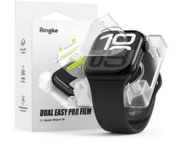 Ringke Dual Easy Pro - Screen Protector Geschikt voor Apple Watch 11 / 10 46MM - Gemakkelijke Installatie met Jig - Flexibel EPU - 2-Pack