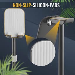 Hoofdtelefoonhouder met kantelbare telefoonstandaard - Aluminium en ergonomisch ontwerp voor thuis en kantoor — thumbnail 3