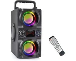 Draagbare Bluetooth-luidspreker met kleurenverlichting en krachtige bas - 40W geluidssysteem voor thuis en buiten