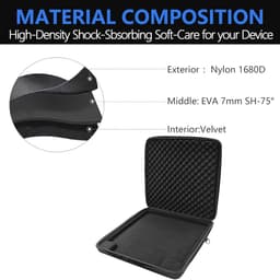 Audio Workstation Controller Case voor Music Production – Hard Shell met Crossbody Strap, EVA Shell en Fleece Voering, Zwart — thumbnail 3