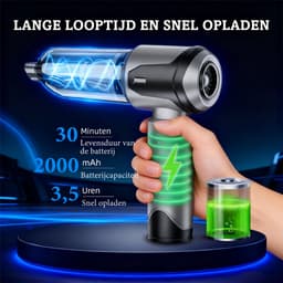 Fokelyi Kruimeldief Snoerloos-Handstofzuiger-16000 Pa zuigkracht-9 Opzetstukken-Air Duster-100W-Kruimelzuiger-Zuigen & Blazen-Valentijn cadeau — thumbnail 3