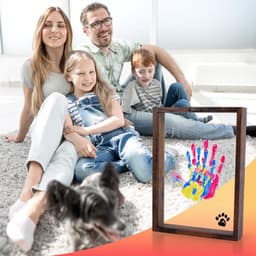 Jhubers Goods - Familiehandafdrukkit - DIY Handafdrukframe - Nieuwe Ouderscadeaus - Hout - Verwachte Ouders - Kinderen - Vrienden - 6 Verfkleuren - Geschikt voor Familie Handafdrukken — thumbnail 4