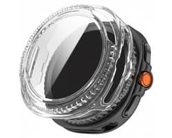 Screenprotector case - geschikt voor Samsung Galaxy Watch 8 Classic - 46mm - full cover hoesje - gehard glas - 46 mm - volledige bescherming - transparant