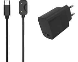 Strap-it USB-C oplader + 20W adapter – geschikt voor Samsung Galaxy Fit 3 – zwarte oplaadkabel & krachtige USB-C adapter – veilig & betrouwbaar opladen