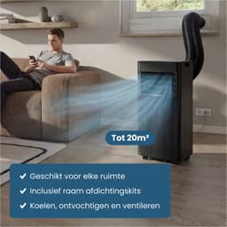 Auronic Mobiele Airco - 7.000 BTU - 3-in-1 - Airconditioning met 2 Raamafdichtingskits - Ventilator - Ontvochtiger - Tot 20m² - Zwart — thumbnail 3