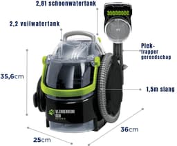 Quvo® Tapijtreiniger machine - Tapijtreiniger - Tapijtreiniger apparaat - Zwart - ‎25cm x 36cm x 36cm — thumbnail 4
