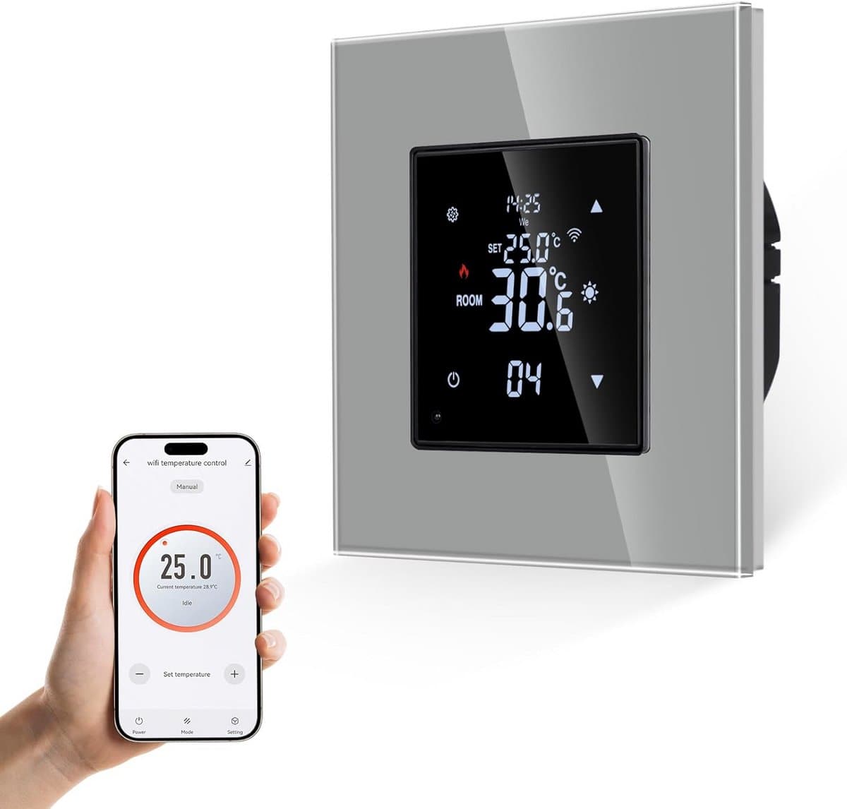 Slimme Thermostaat voor Elektrische Verwarming en Vloerverwarming – Spraakbesturing via Alexa & Google — afbeelding 1