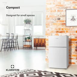 Klarstein Koelkast Big Daddy - met vriesvak, koel-vriescombinatie, stille koelkast, LED, 87 liter: 61 liter koelgedeelte en 26 liter vriesgedeelte, wit - Vrijstaand - Compact - Mini Fridge - Compact Koelkast - Kleine Koelkast — thumbnail 12