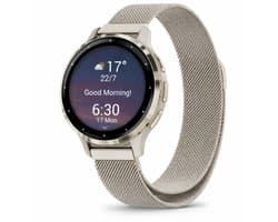 By Qubix - Geschikt voor Garmin bandje - Geschikt voor Garmin Venu 2 / Garmin Venu 3 - Milanese bandje - Vintage goud - Smartwatch bandje 22mm