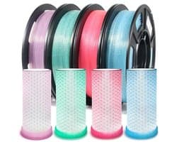 Glitter PLA Filament 1.75mm - Transparant 3D Printer Filament - 250g