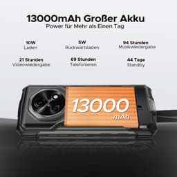 DOOGEE Fire 5 4G - Robuuste Smartphone - Robuuste Telefoon - Android 15 - 12 GB RAM / 64 GB ROM (TF 2 TB) - 6,6-inch HD+90 Hz - 13000 mAh - 13 MP +8 MP camera - Face ID - NFC - OTG - GPS - Grijs — thumbnail 4