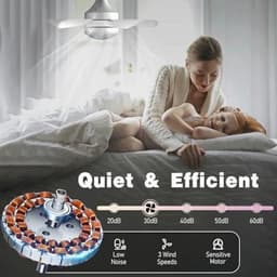 Stille Plafondventilator met LED-lamp en Afstandsbediening voor Woonkamer, Slaapkamer en Keuken — thumbnail 2