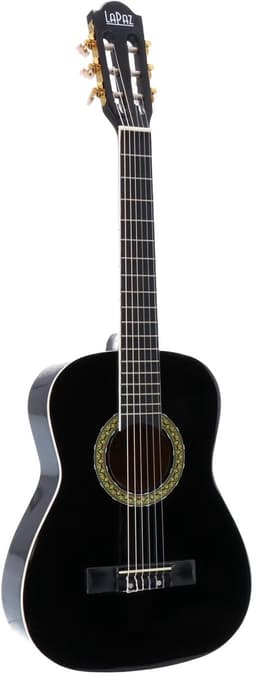 Klassieke gitaar 1/2 - Met gratis lessen - LaPaz 002 - Zwart — thumbnail 1