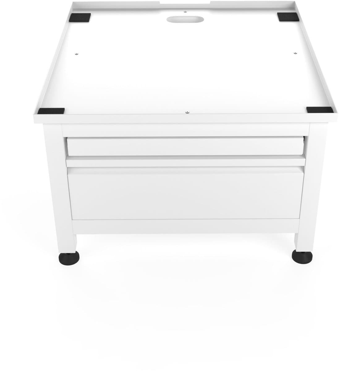 Wasophoogte® Wasmachine verhoger met lade en plateau - Wasmachine opbouwmeubel - Wasmachine sokkel - 42cm hoog - Wit - Universeel - 65*60,5 (LxB) - Inclusief wandbeugels — afbeelding 1