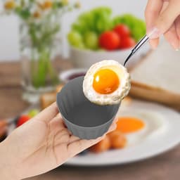 Bakvormen - 6 Stuks - Ovenschaal - Airfryer Accessoires - Siliconen - Bakje - Non-Stick - 8*8*5cm - Zwart + Grijs + Blauw — thumbnail 4
