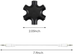 5-voudige audiosplitter 3,5 mm jack verdeelder voor smartphones en laptops — thumbnail 5