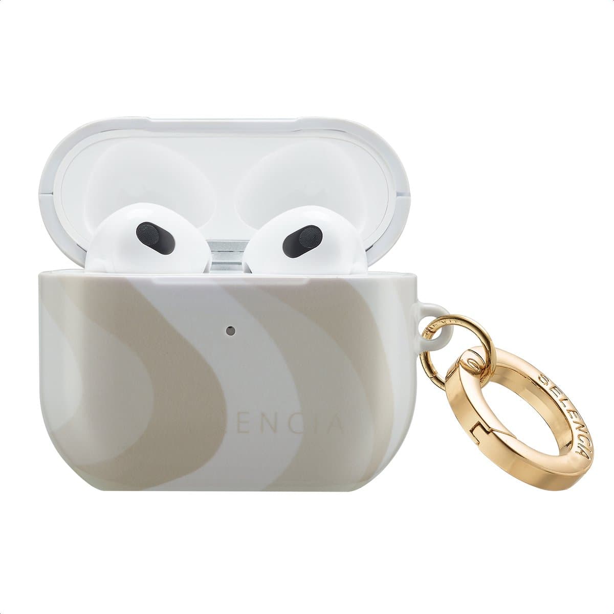 Selencia Case - Hoesje geschikt voor AirPods 3 (2021) - Desert Waves Beige — afbeelding 1