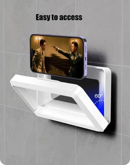 Waterdichte telefoonhouder voor onder de douche - 360° draaibaar - Telefoonhouder voor de badkamer - Wandmontage in de keuken - 19,2*11,3*3,5 cm - Geschikt voor dagelijks gebruik in badkamer en keuken - Wit — thumbnail 3