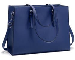 Handtas Shopper Dames Grote Zwarte Handtas Lederen Schoudertas Werktas Grote Laptop Business School Tas 15,7 Inch