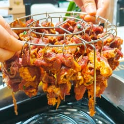 Airfryer accessoire, RVS BBQ spiesenset - 24 spiesen + ronde grillpan | Geschikt voor airfryer grillpannen, Geschikt voor Ninja airfryer grillpannen — thumbnail 2