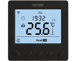 Programmeertbare Wi-Fi thermostaat W390, 16A, 230 V, Zwart
