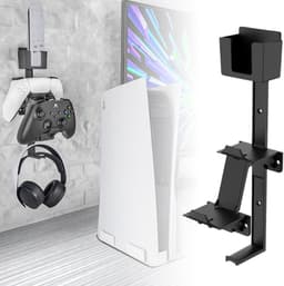 Green Glow - Wandmontagebeugel voor controllers en hoofdtelefoon - Ruimtebesparende organizer voor PlayStation 5 Slim - Opbergbeugel voor afstandsbediening — thumbnail 2