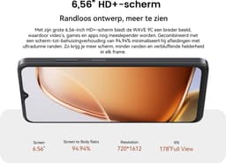 Blackview WAVE 9C Smartphone - 4G Dual SIM - 12 RAM 128GB ROM - Octa Core - 6.56 inch - Android 15 - 32GB TF kaart - Ringhouder Telefoonhoesje - Blauw — thumbnail 13