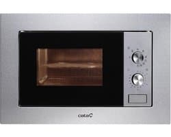Inbouwmagnetron 20L - Roestvrij staal - 1000W Grill - 5 Vermogensniveaus - Automatische Ontdooiing - Timer - Compact Design