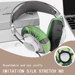 Wasbare hoofdtelefoonhoezen 4 stuks zwart - geschikt voor hoofdtelefoons 9-10,5 cm - stofdicht - elastische camouflage - uitschuifbare vervanging — thumbnail 3