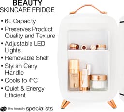 Rio FRBL - Skincare beauty Fridge - Make-up Koelkast - mini koelkast - met Spiegel & dimbare LED verlichting - 6 liter — thumbnail 9