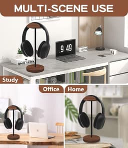 Hoofdtelefoonhouder voor Bureau - Houten en Metalen Gaming Stand voor Headsets — thumbnail 5