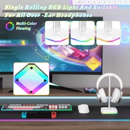 Gaming hoofdtelefoonstandaard met RGB verlichting en flexibele steun — thumbnail 2