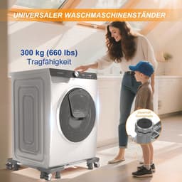 Verstelbaar Wasmachine-onderstel met Wielen en Trillingsreductie - Ondersteuning tot 300 kg — thumbnail 2