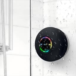 GELLDG 2 stuks badkamerluidsprekers - douche - Zuignap type - Mini - Draagbare draadloze luidsprekers - Compact volume - Bass stereo - Met LED-verlichting - Geschikt voor badkamer, feestjes, reizen, thuis — thumbnail 5