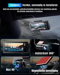 AMA® Dashcam Voor en Achter - Parkeermonitor - Dashcamera - Nachtzicht - 64GB SD-kaart — thumbnail 4