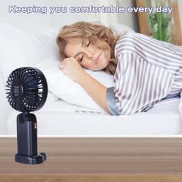 Draagbare USB Oplaadbare Handventilator met 5 Snelheden en 5000mAh Batterij — thumbnail 3