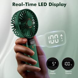 Draagbare Mini Ventilator Oplaadbare Handventilator 5 Snelheden 4200mAh Vouwbare USB Ventilator voor Binnen en Buiten — thumbnail 2