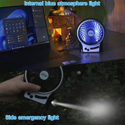 Draagbare Mini Bureauventilator met 3 Snelheden en Oplaadbare Batterij — thumbnail 4